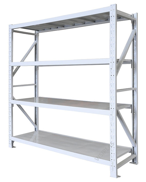 Angled View V20184 VISIPLAS 2000mm High Starter Bay with 1800mm x 600mm Shelves on 4 Levels