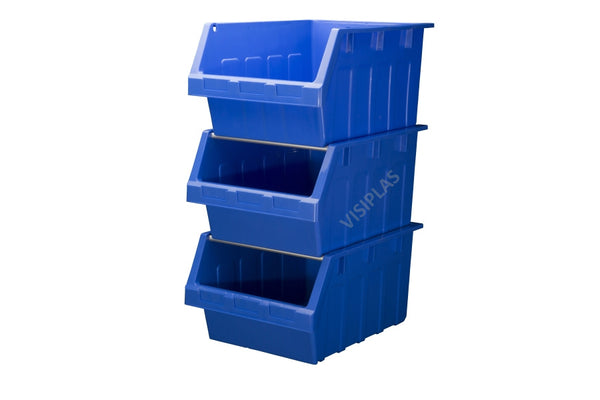 AS8 Pack of 6 VISIPLAS Picking Bins 600x425x300mm Blue
